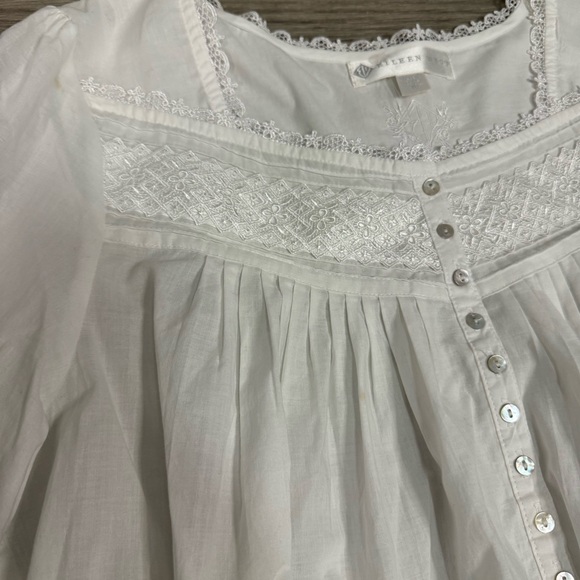 Eileen West White Long Sleeve Cotton Ballet Cottagecore Nightgown Size Medium - Picture 5 of 12